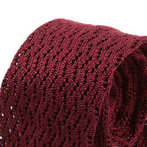 Oscar Burgundy Red Zigzag Silk Knitted Tie 6cm - Tie Doctor